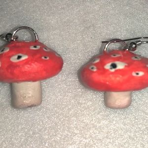 Handmade mushroom earrings